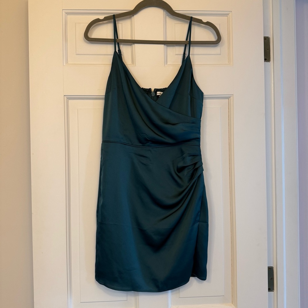 NWT Abercrombie Dark Green Satin Dress